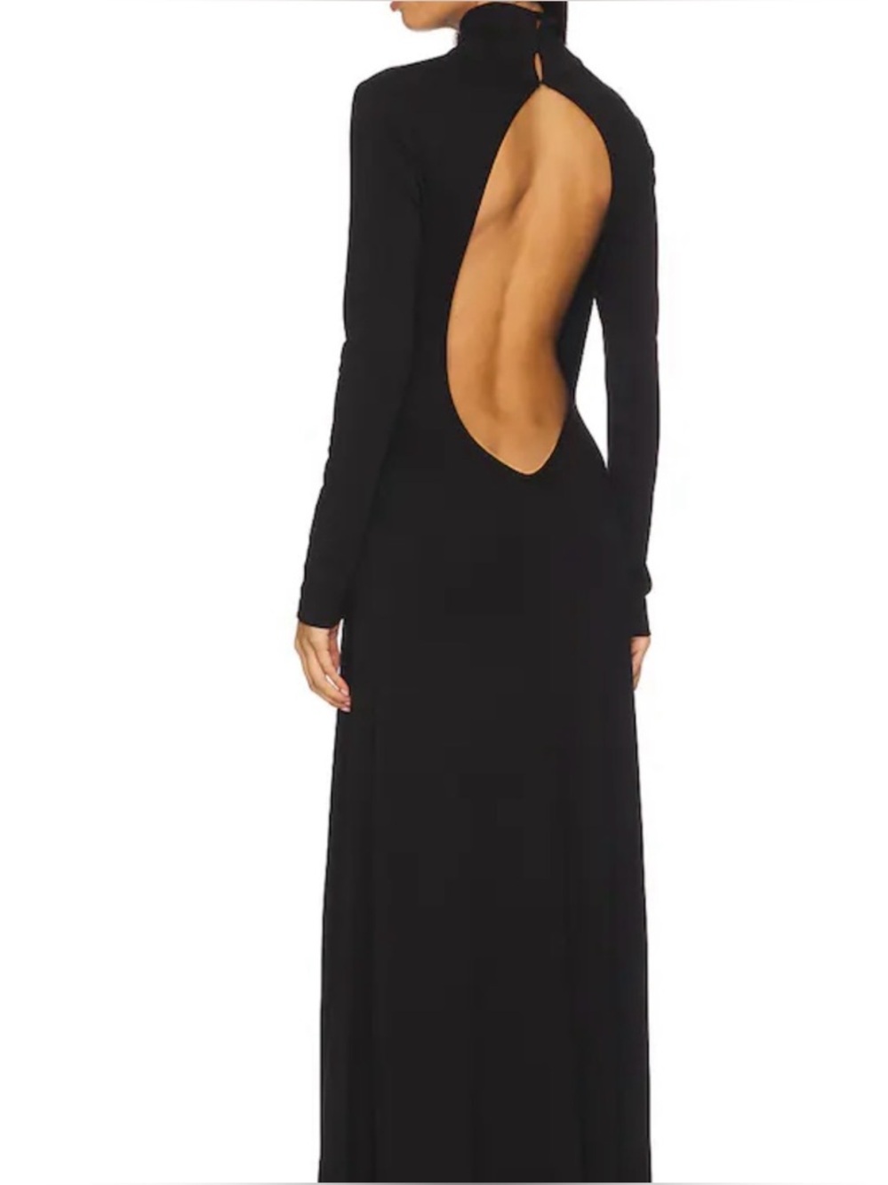 STAUD open back long dress with long sleeves